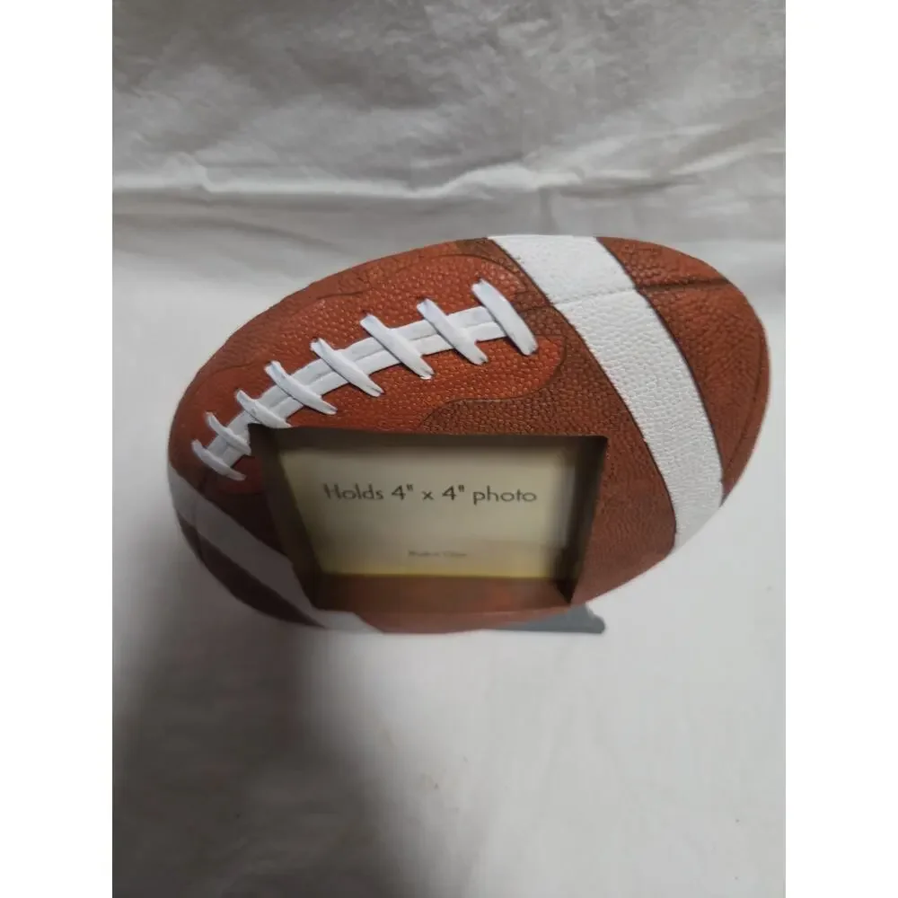Football Shaped Picture Frame Holds 4 X 4 Photo